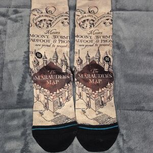 Stance Marauder's Map Socks - Black and Tan